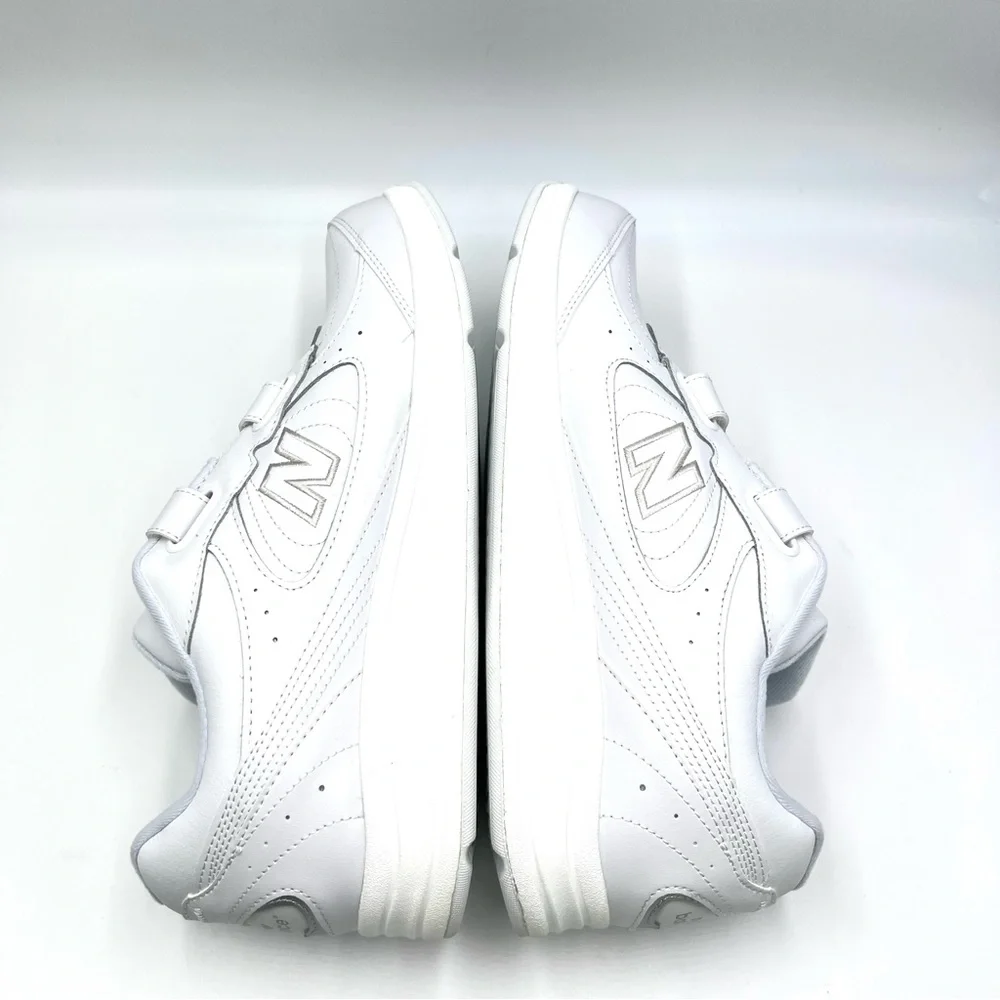 12W 12 WIDE New Balance Hook And Loop‎ 577 White Leather Walking Sneakers Shoes